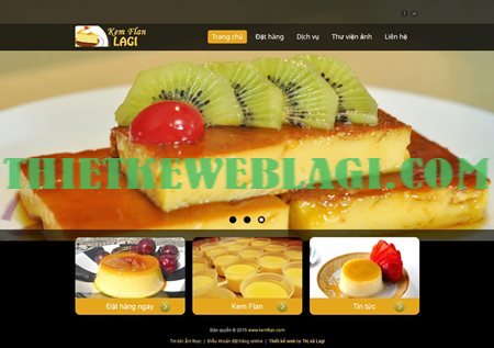 Mẫu website ẩm thực thức uống - kemflan.com